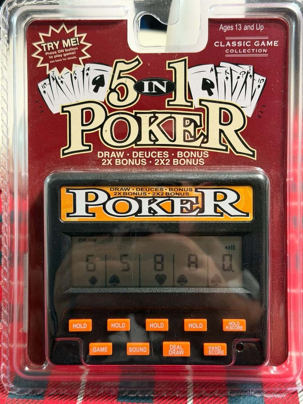 Classic Game Collection 5-in-1 Poker Handheld Electronic Game Model 77701